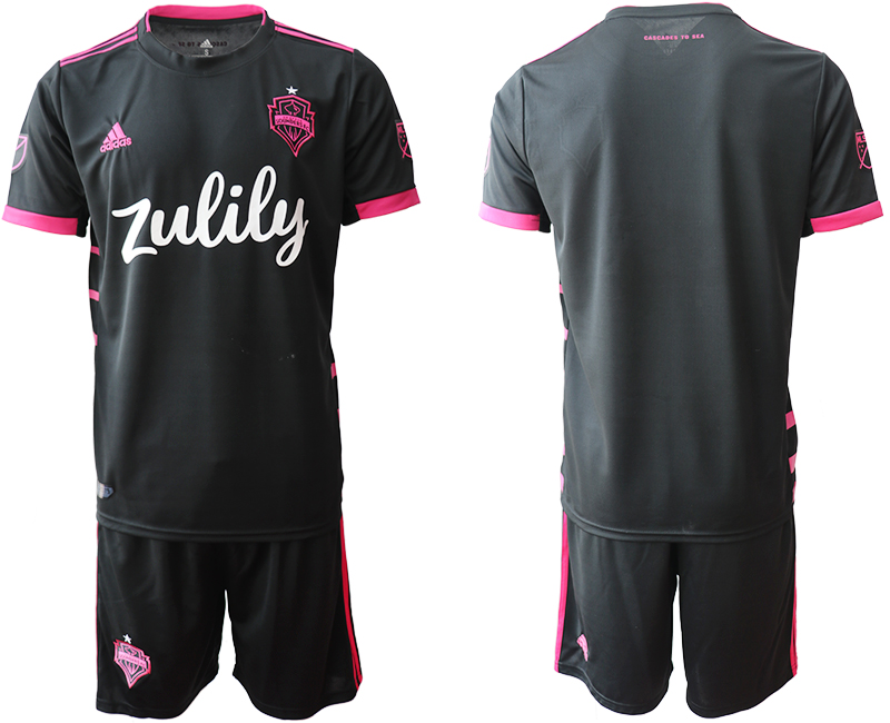 Men 2020-2021 club Seattle Sounders away blank black Soccer Jerseys